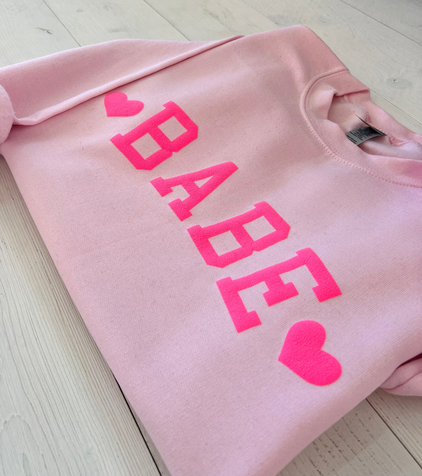 Embossed Babe Sweatshirt, Couples Sweatshirt, Valentine's Day Crewneck