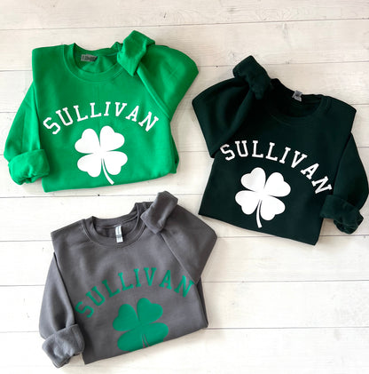 St. Patrick's Day Sweatshirt, Personalized St. Patrick's Day Sweatshirt, Custom Sweatshirt, Custom Clover Sweatshirt, Customizable Shirt - Up2ournecksinfabric