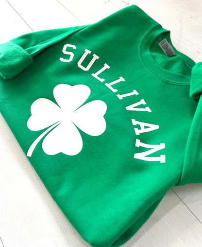 St. Patrick's Day Sweatshirt, Personalized St. Patrick's Day Sweatshirt, Custom Sweatshirt, Custom Clover Sweatshirt, Customizable Shirt - Up2ournecksinfabric