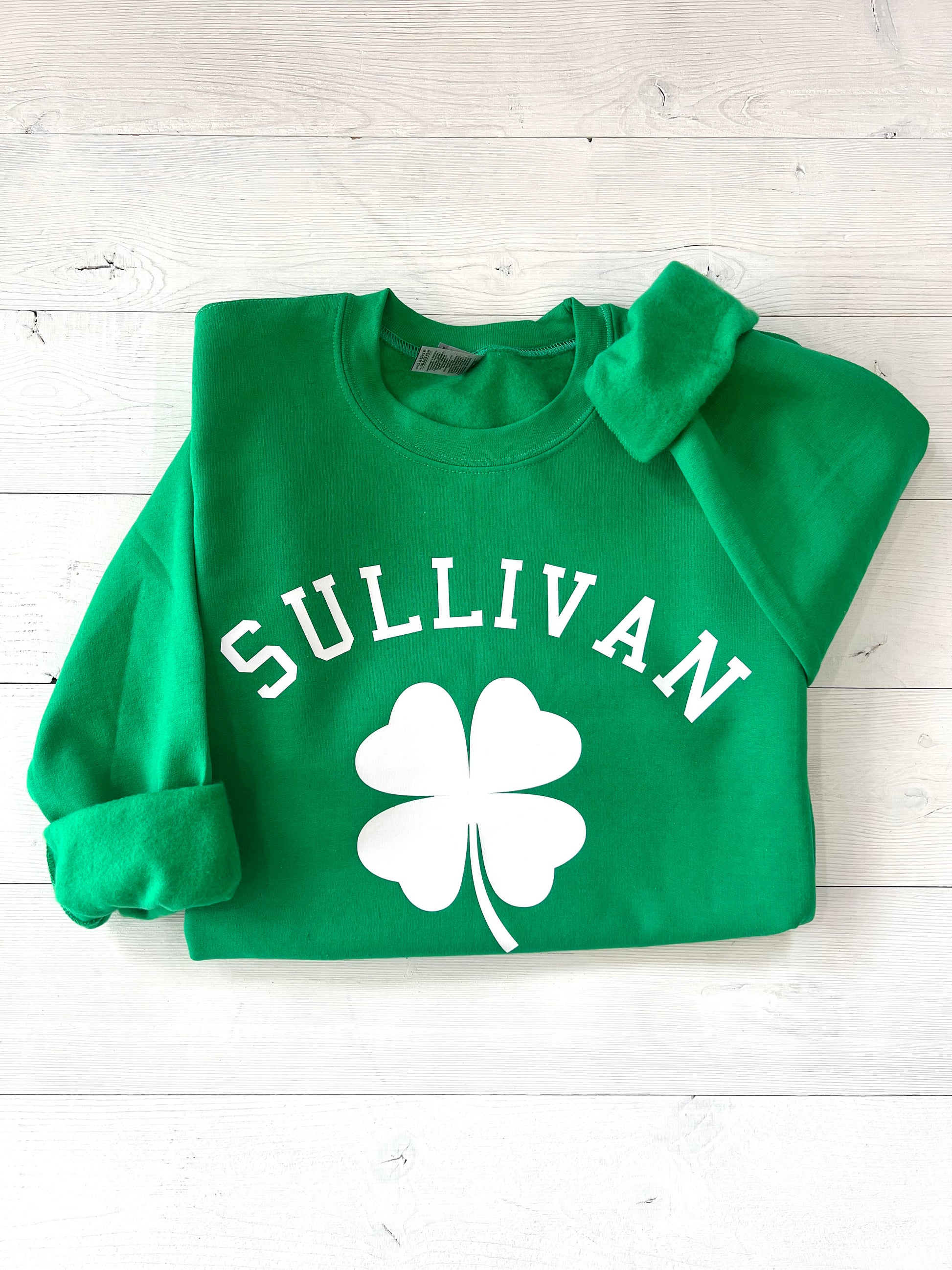 St. Patrick's Day Sweatshirt, Personalized St. Patrick's Day Sweatshirt, Custom Sweatshirt, Custom Clover Sweatshirt, Customizable Shirt - Up2ournecksinfabric