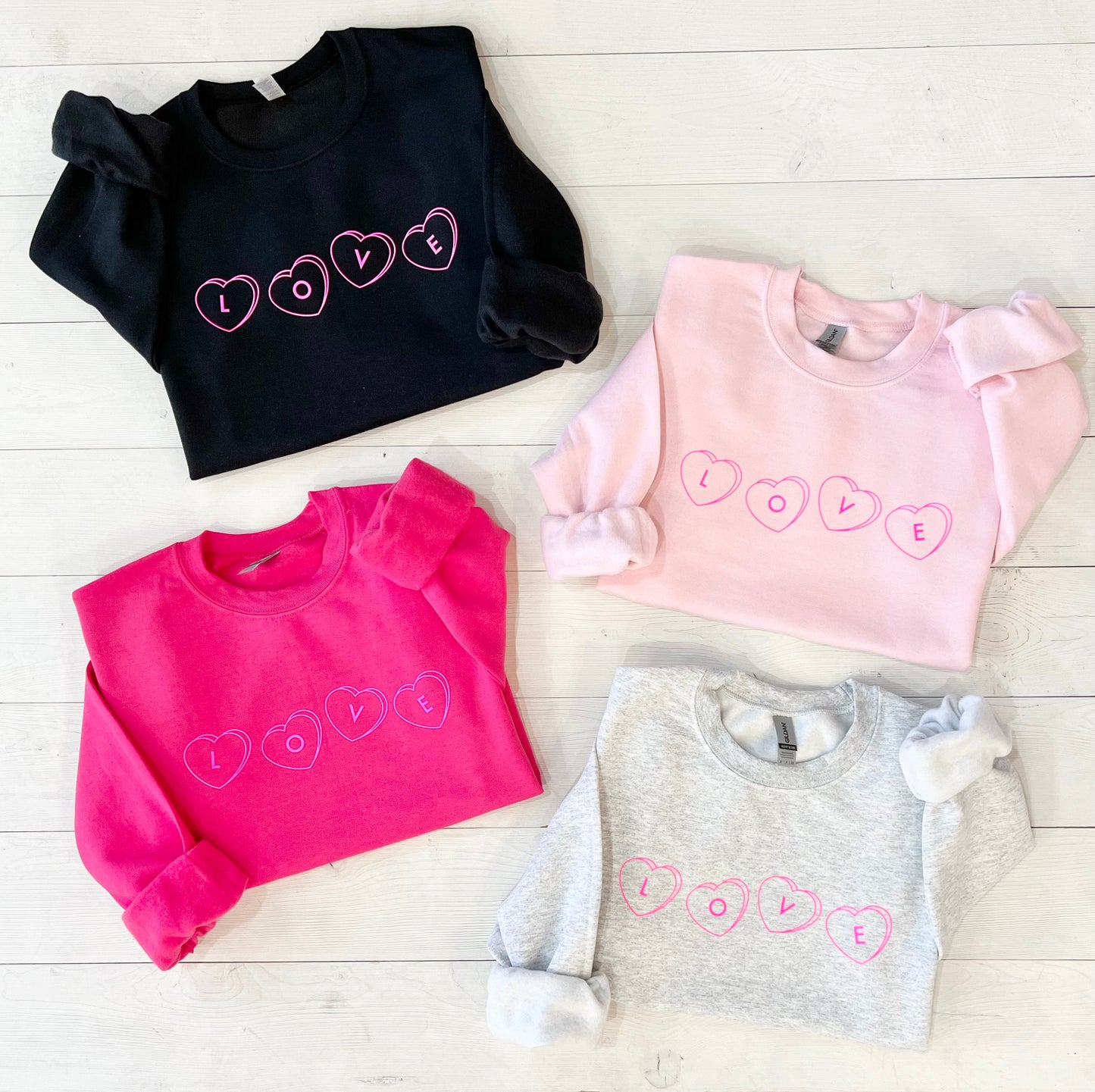 Valentines Day Sweatshirt, Candy Hearts, Light Pink Crewneck, Galentines Day Top, Love Sweater, Valentine's Day Gift