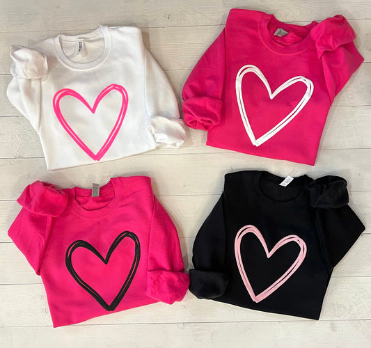 Embossed Valentines Day Sweatshirt, Valentine Day Sweater, Heart Sweatshirt, Galentines day shirt, Love top, Valentine gift, gift for her