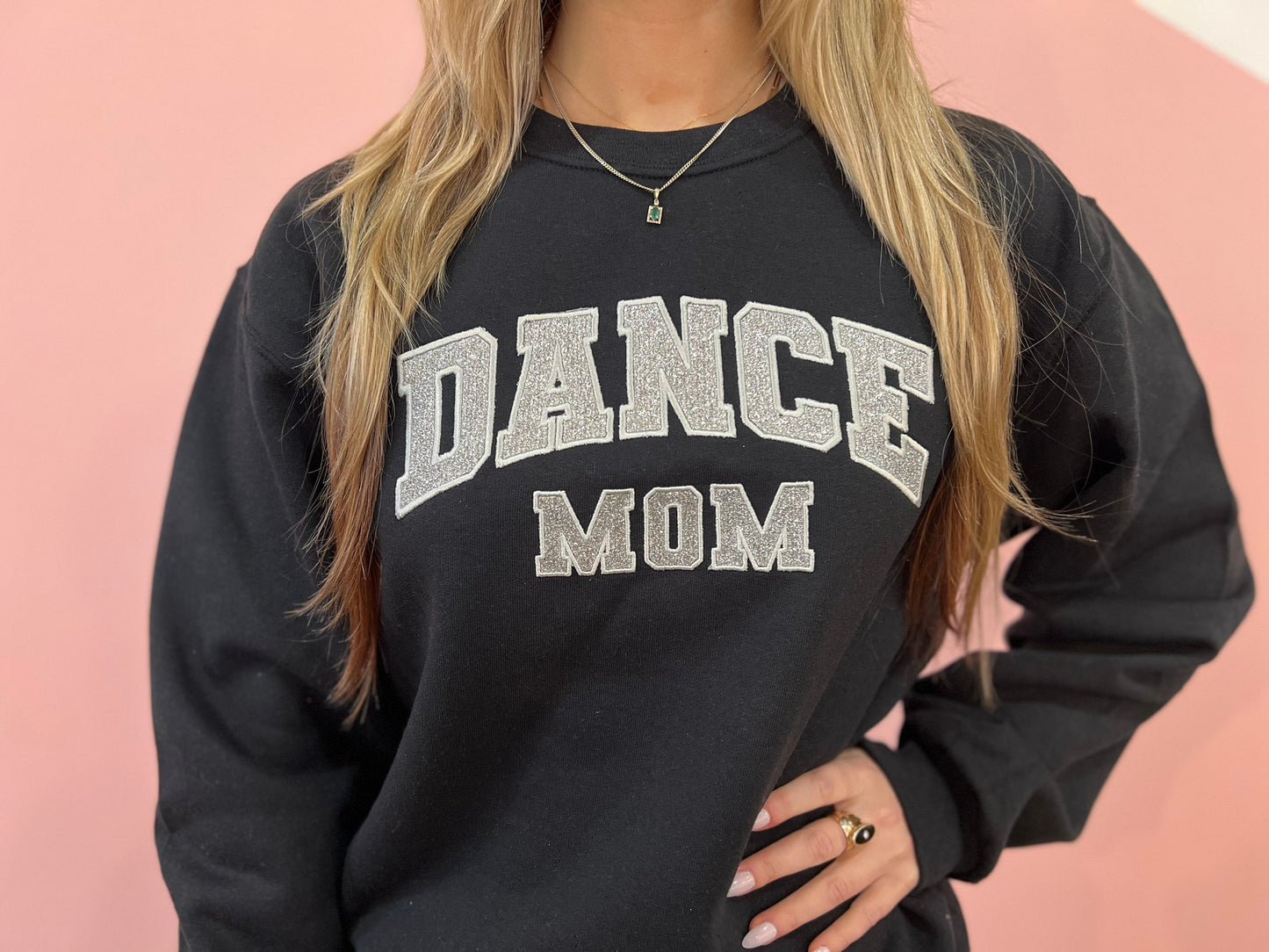 Embroidered Dance Mom sweatshirt, Glitter Dance Mama shirt, Dance Mom crewneck, gift for mom, dance competition outfit, mom gift, dance life