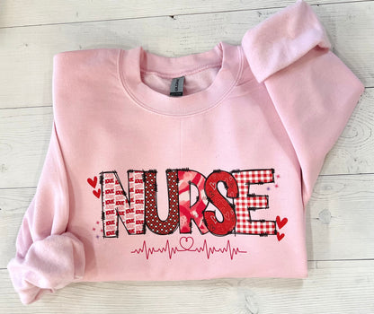 Valentine Registered Nursing Sweatshirt - Up2ournecksinfabric