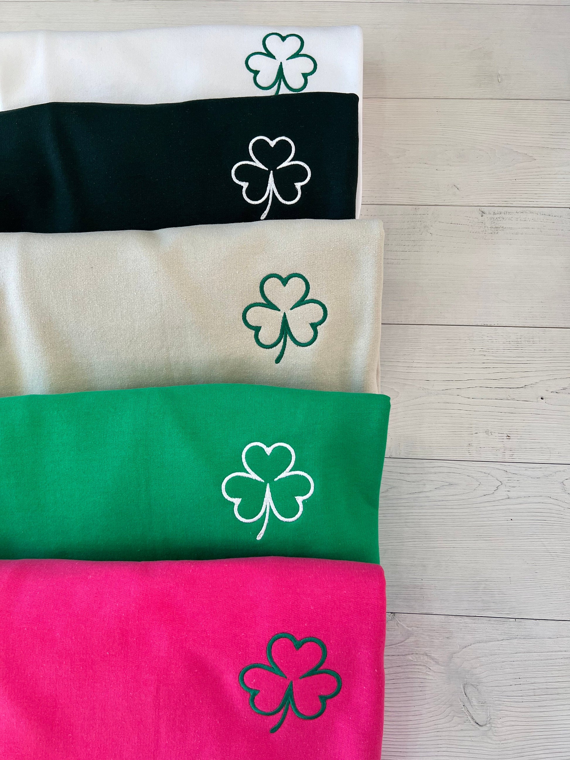 Womens St. Patrick's Day Outfits, Embroidered St. Patrick's Day Sweatshirt, St. Paddy's Day Crewneck, Cute Shamrock Tops, Irish Sweatshirt - Up2ournecksinfabric