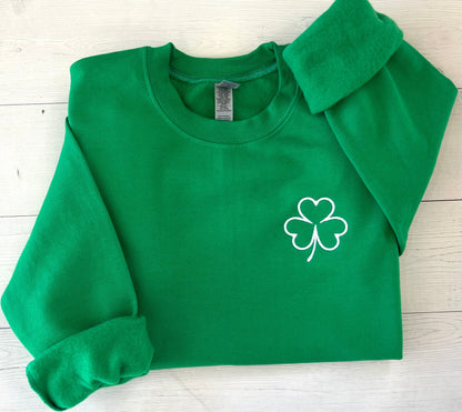 Womens St. Patrick's Day Outfits, Embroidered St. Patrick's Day Sweatshirt, St. Paddy's Day Crewneck, Cute Shamrock Tops, Irish Sweatshirt - Up2ournecksinfabric