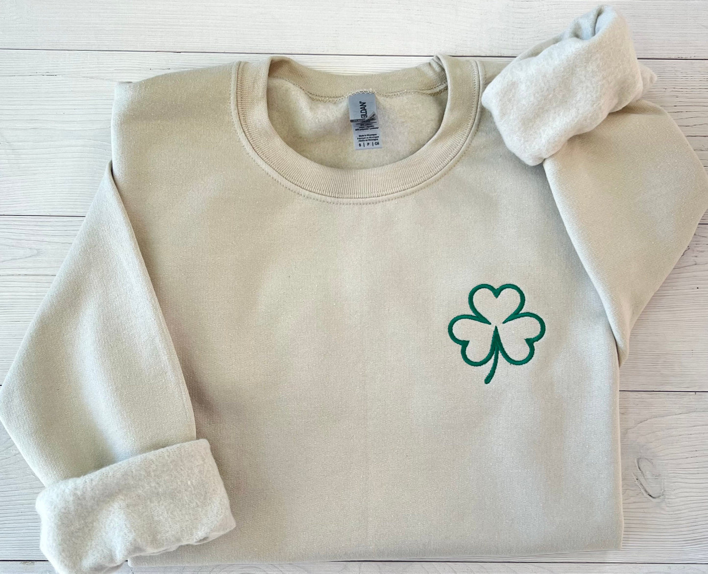 Womens St. Patrick's Day Outfits, Embroidered St. Patrick's Day Sweatshirt, St. Paddy's Day Crewneck, Cute Shamrock Tops, Irish Sweatshirt - Up2ournecksinfabric