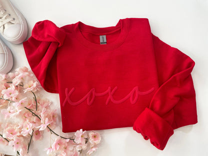 Womens Valentines Day Sweatshirt, Valentines Crewneck Sweatshirt, XOXO, Love Sweater, Valentine's day Gift For Her, Valentine's Day Shirt, - Up2ournecksinfabric