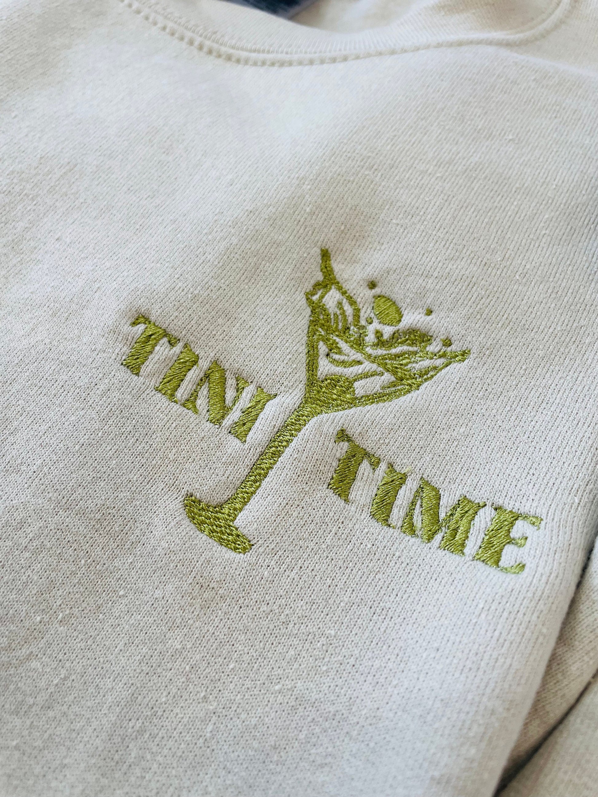 Martini Sweatshirt, Embroidered Martini Sweater, Tini Time, Martini Time, Birthday Gift for Her, Martini Lover Gift, Social Club Sweatshirt