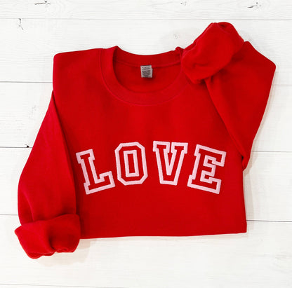 Valentines day shirt, love tshirt, Valentine sweatshirt, Galentines day top, gift for girlfriend, cute love crewneck, puff love design - Up2ournecksinfabric