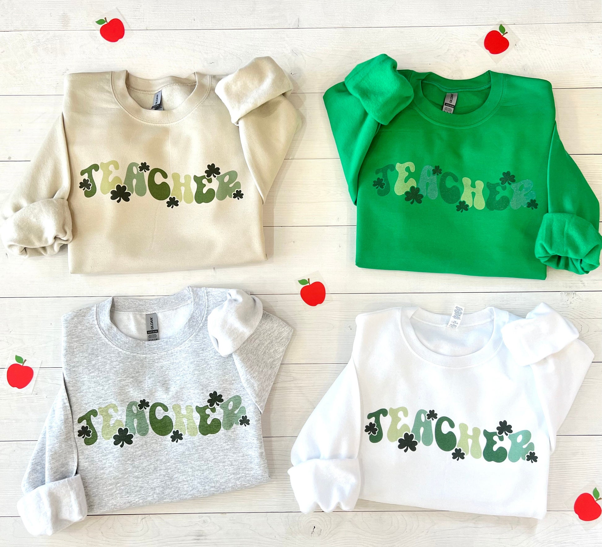 Retro St Patricks day teacher sweatshirt, St Pattys teacher crewneck, Irish teacher gift, Groovy teacher shamrock top, Teacher appreciation