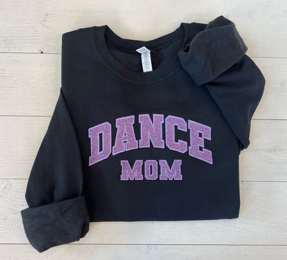 Glitter Applique Embroidered Dance Mom Sweatshirt - Up2ournecksinfabric