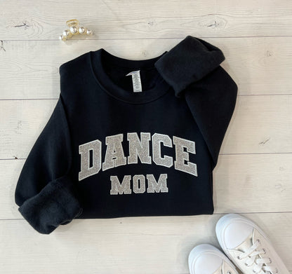 Embroidered Glitter Dance Mom Competition Crewneck - Up2ournecksinfabric