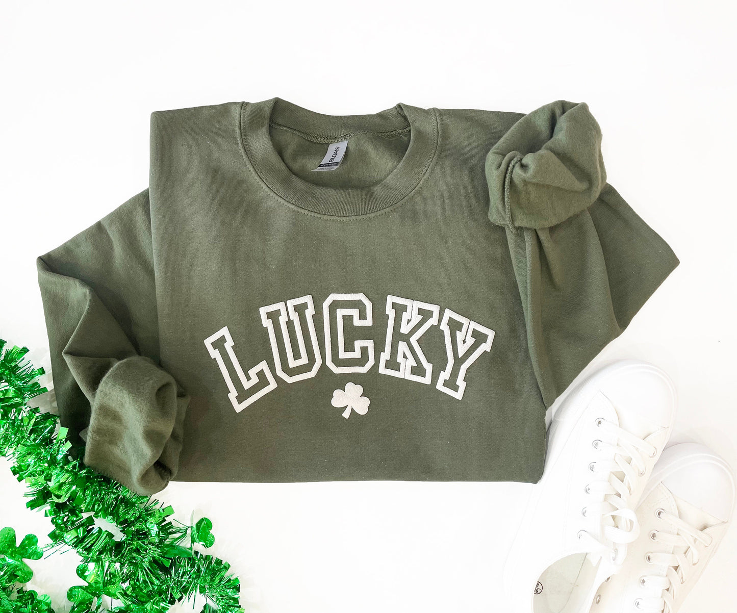 Womens St. Patricks Day Sweatshirt, Lucky Sweatshirt, Irish Sweatshirt, Clover Sweatshirt, Four Leaf Clover Shirt, Womens Lucky Sweatshirt