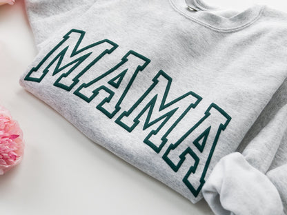 Embossed Mama Varsity Letters Sweatshirt - Up2ournecksinfabric