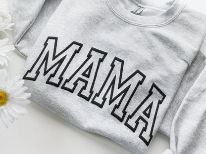 Embossed Mama Varsity Letters Sweatshirt - Up2ournecksinfabric