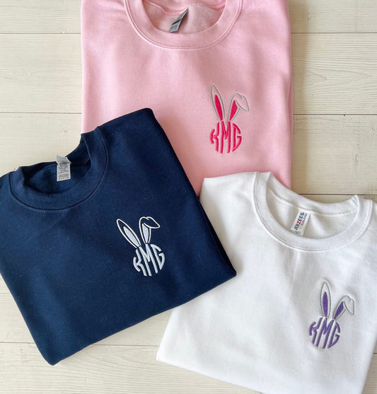 Embroidered Easter Monogram Sweatshirt - Up2ournecksinfabric