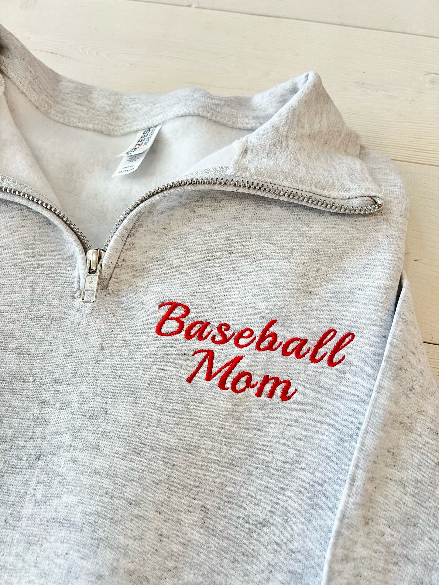 Embroidered Custom Baseball Mom Quarter Zip Pullover - Up2ournecksinfabric