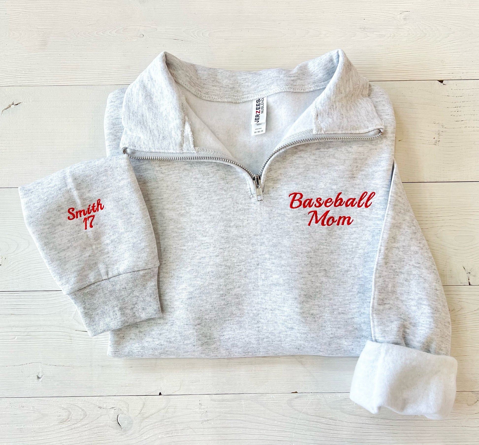 Embroidered Custom Baseball Mom Quarter Zip Pullover - Up2ournecksinfabric