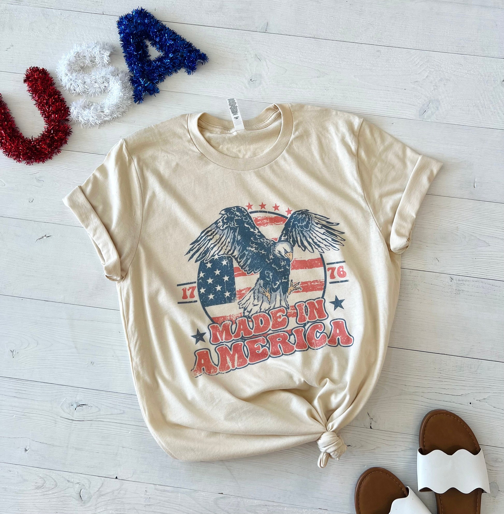 4th of July Tshirt, Distressed Made in America Top, Independence Day, Patriotic Celebration, 4th of July Party, America Tee, USA Tshirt