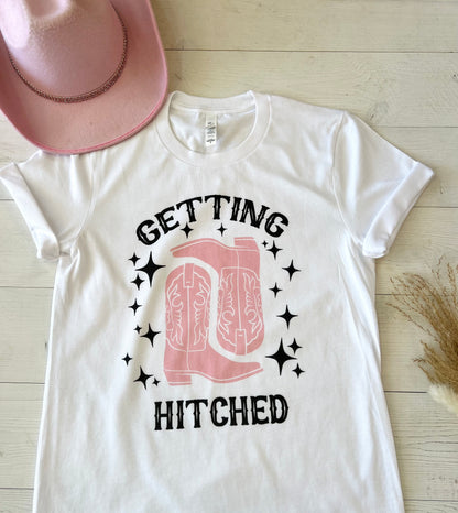 Getting Hitched Bachelorette Party T-Shirts - Up2ournecksinfabric