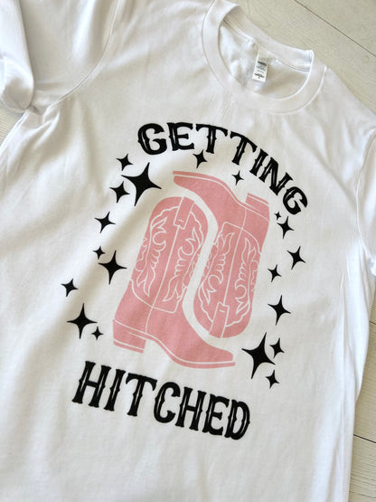 Getting Hitched Bachelorette Party T-Shirts - Up2ournecksinfabric