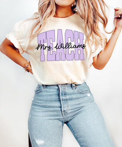 Custom Teacher Back To School T-Shirt - Up2ournecksinfabric