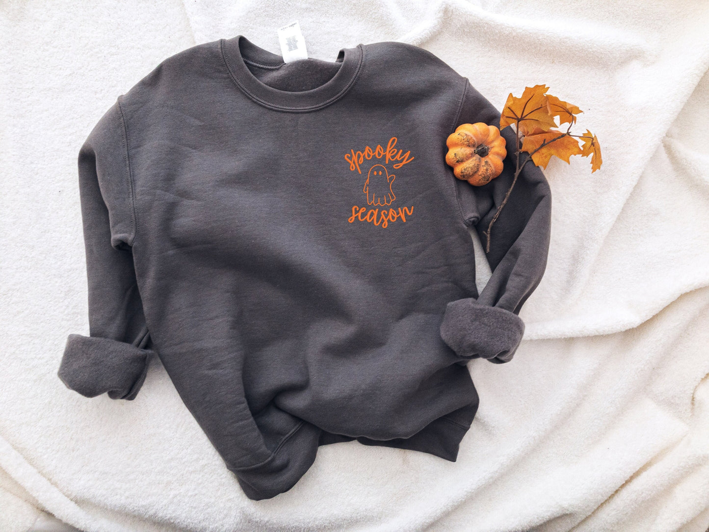 Halloween Embroidered Sweatshirt, Fall Embroidery, Spooky Season, Halloween Sweatshirt, Ghost Sweatshirt, Fall Crewneck, Fall Sweatshirt