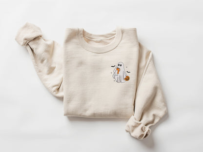 Ghost Trick or Treat Embroidered Sweatshirt - Up2ournecksinfabric