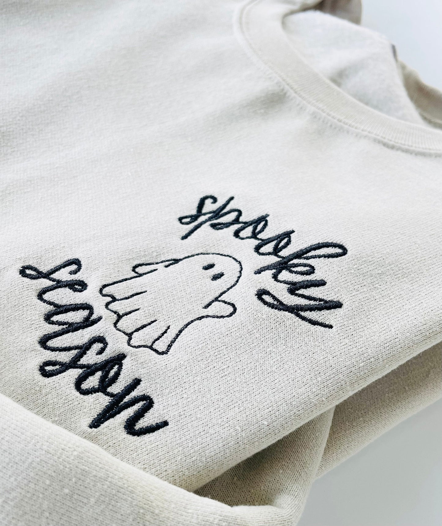 Halloween Embroidered Sweatshirt, Fall Embroidery, Spooky Season, Halloween Sweatshirt, Ghost Sweatshirt, Fall Crewneck, Fall Sweatshirt