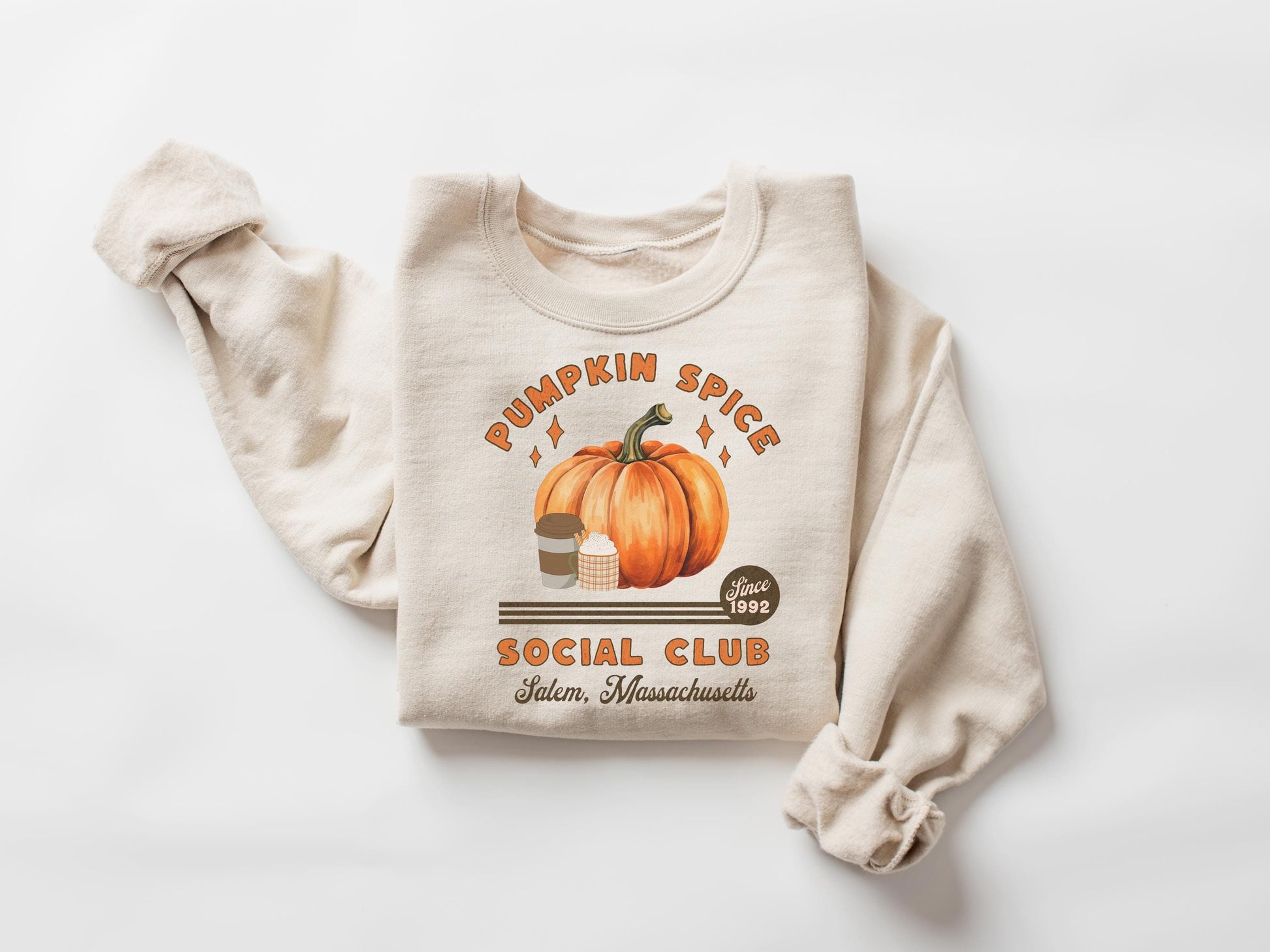 Pumpkin Spice social club sand sweatshirt