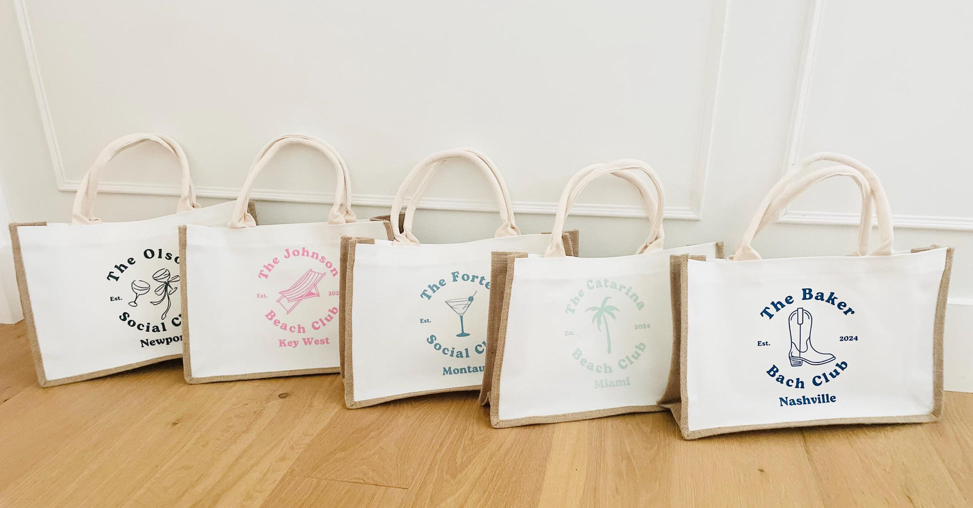 Custom Jute Bridesmaid Bags Up2ournecksinfabric - Main Image