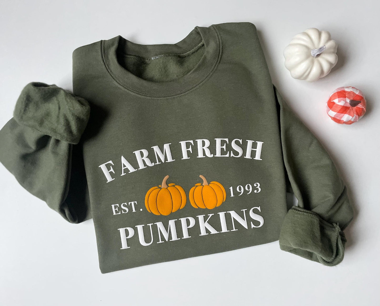 Embossed farm fresh pumpkin sweatshirt