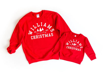 Embossed Family Custom Christmas Matching Sweatshirts