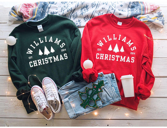 Custom matching newlywed christmas sweaters