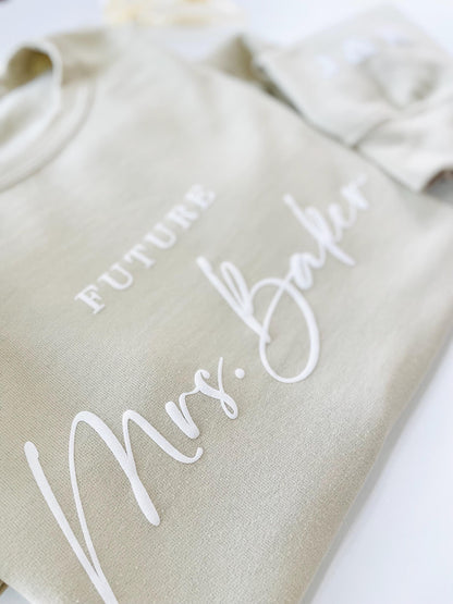 Custom Embossed Mrs. Crewneck Sweatshirt