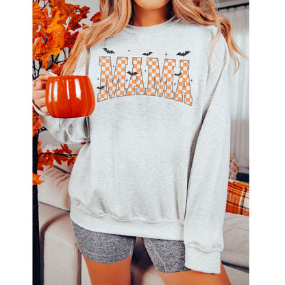 Retro Mama Halloween Crewneck | Cozy Spooky Season Sweatshirt