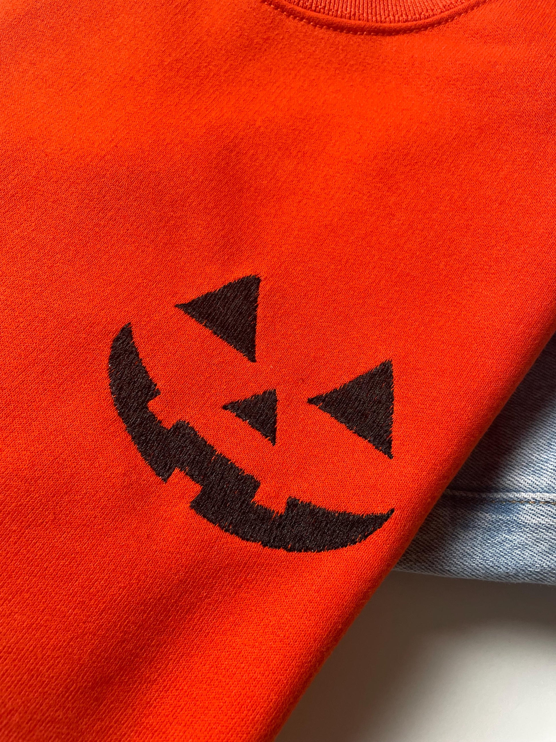 Embroidered Jack O Lantern Sweatshirt