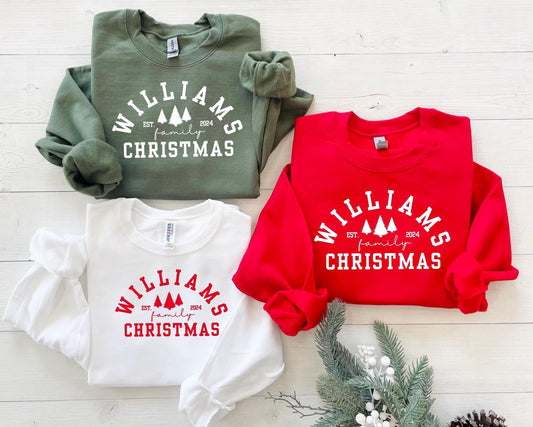 Embossed Family Custom Christmas Matching Sweatshirts