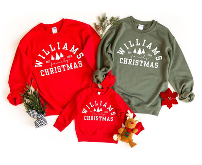 Embossed Family Custom Christmas Matching Sweatshirts