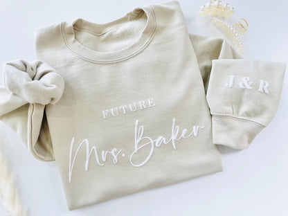 Custom Embossed Mrs. Crewneck Sweatshirt