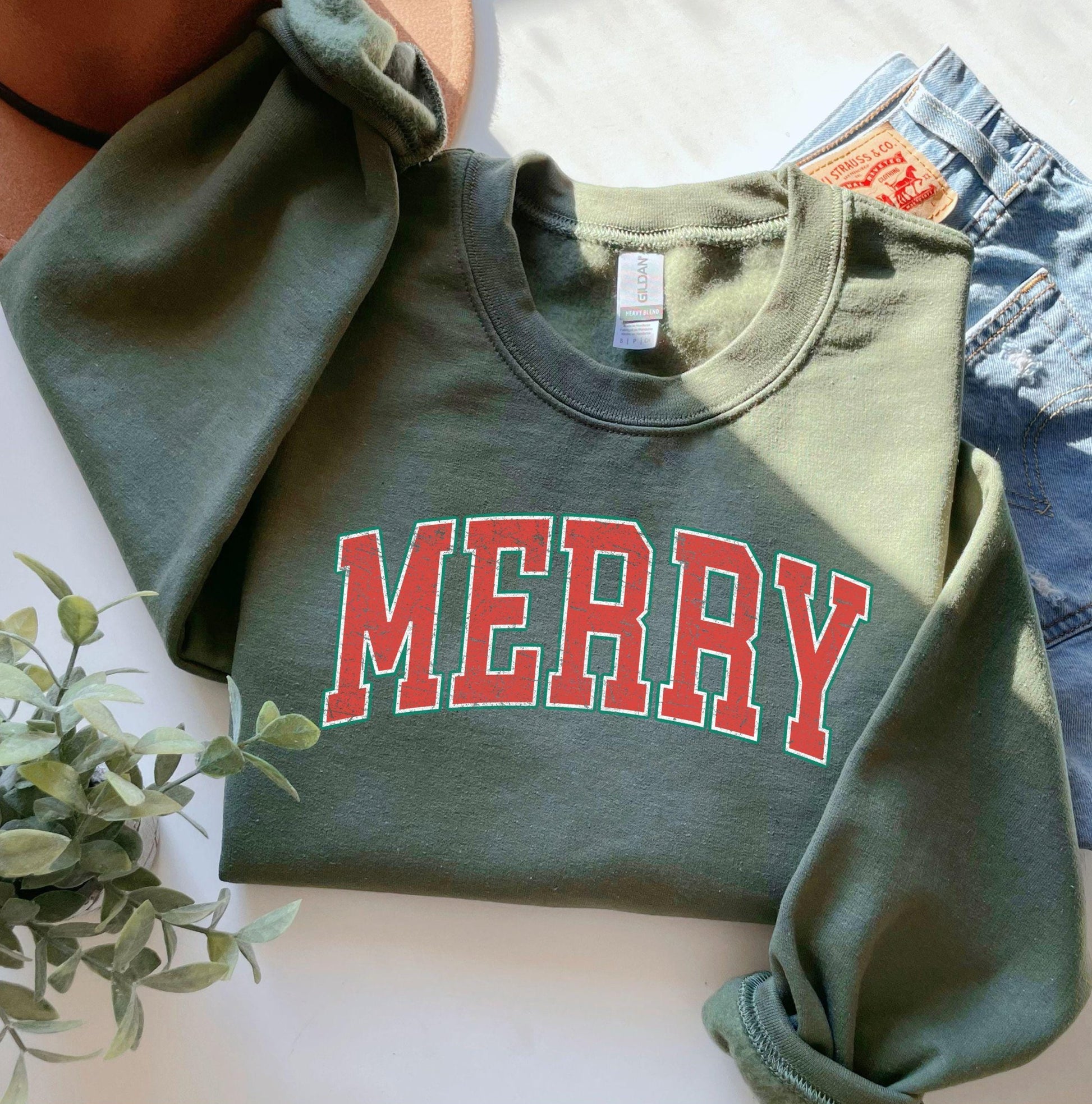 Merry and Bright, Womens Christmas Sweatshirt, Christmas Sweater, Christmas Crewneck, Christmas Tree Sweatshirt, Christmas Sweater Women