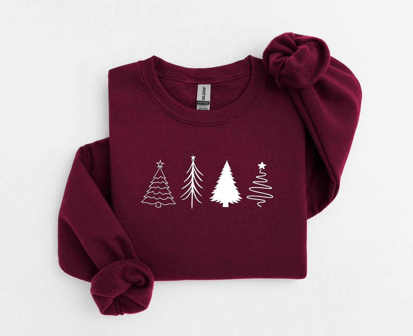 Embossed Christmas Tree Crewneck Sweatshirt