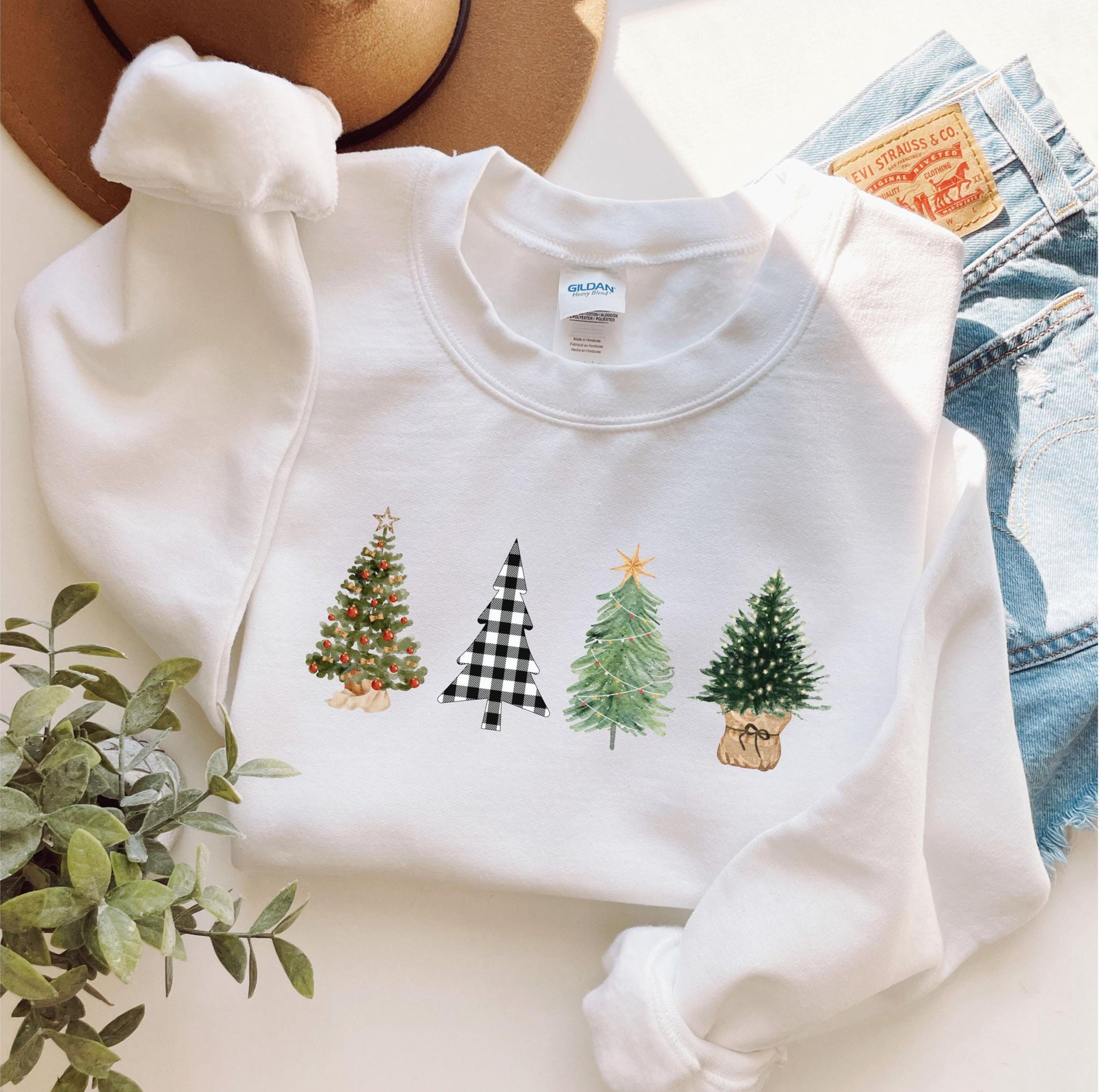 Christmas Tree Shirt, Christmas Tree Shirt, Women's Christmas Crewneck, Christmas Gift for Her