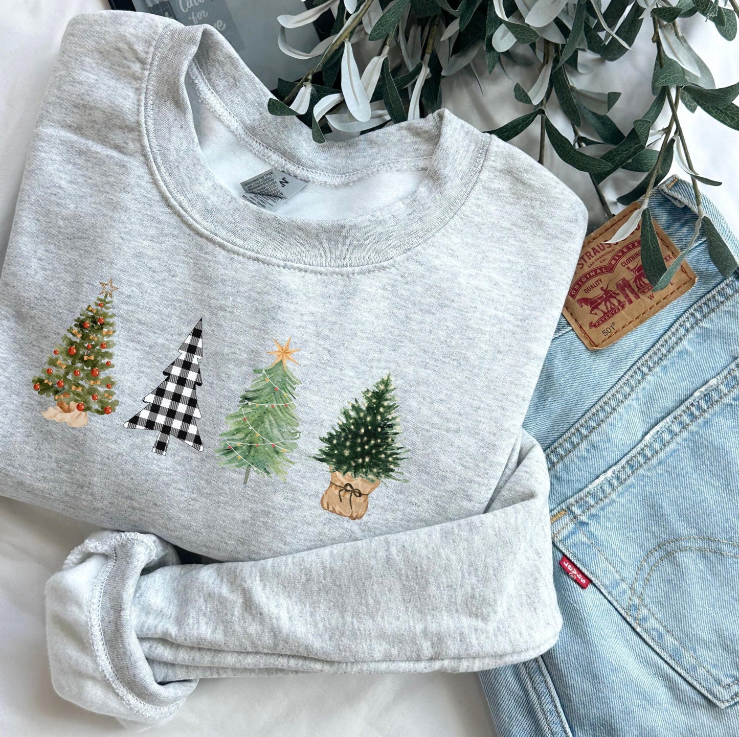 Christmas Tree Shirt, Christmas Tree Shirt, Women's Christmas Crewneck, Christmas Gift for Her