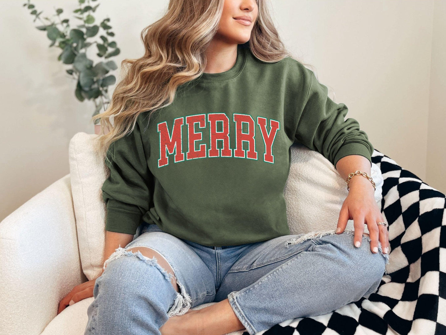 Merry and Bright, Womens Christmas Sweatshirt, Christmas Sweater, Christmas Crewneck, Christmas Tree Sweatshirt, Christmas Sweater Women