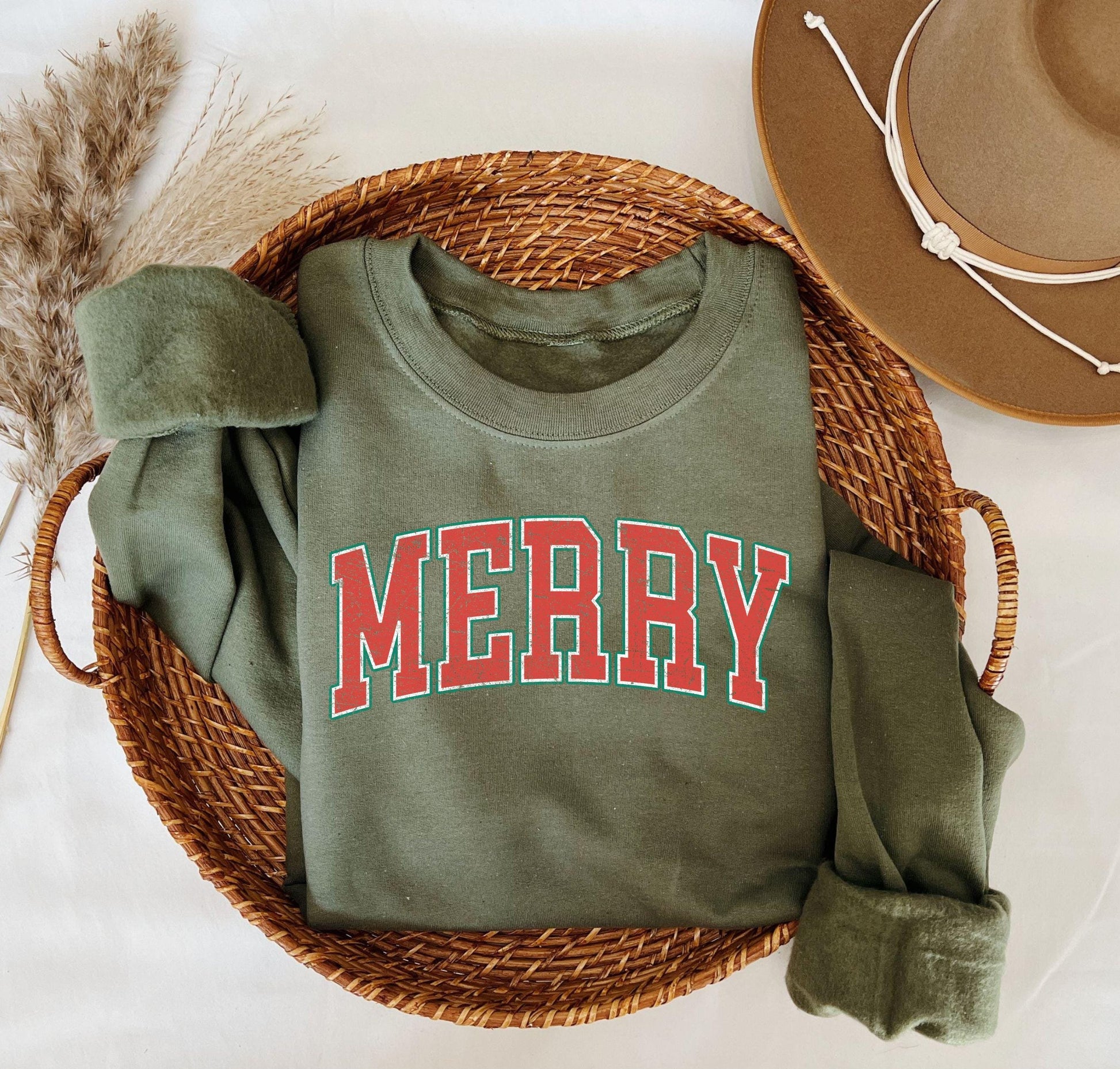 Merry and Bright, Womens Christmas Sweatshirt, Christmas Sweater, Christmas Crewneck, Christmas Tree Sweatshirt, Christmas Sweater Women