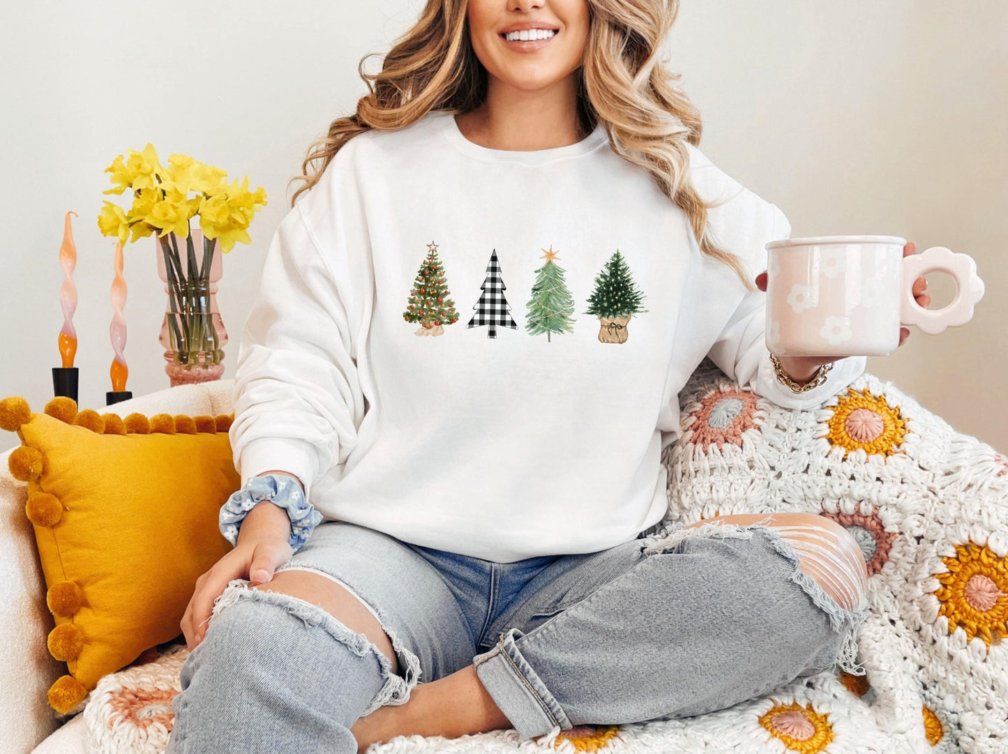 Christmas Tree Shirt, Christmas Tree Shirt, Women's Christmas Crewneck, Christmas Gift for Her