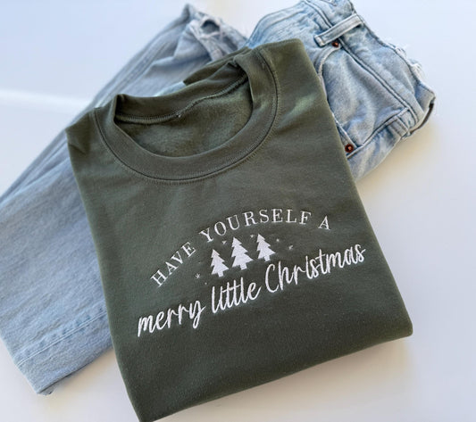 Embroidered Merry Christmas Sweatshirt for women