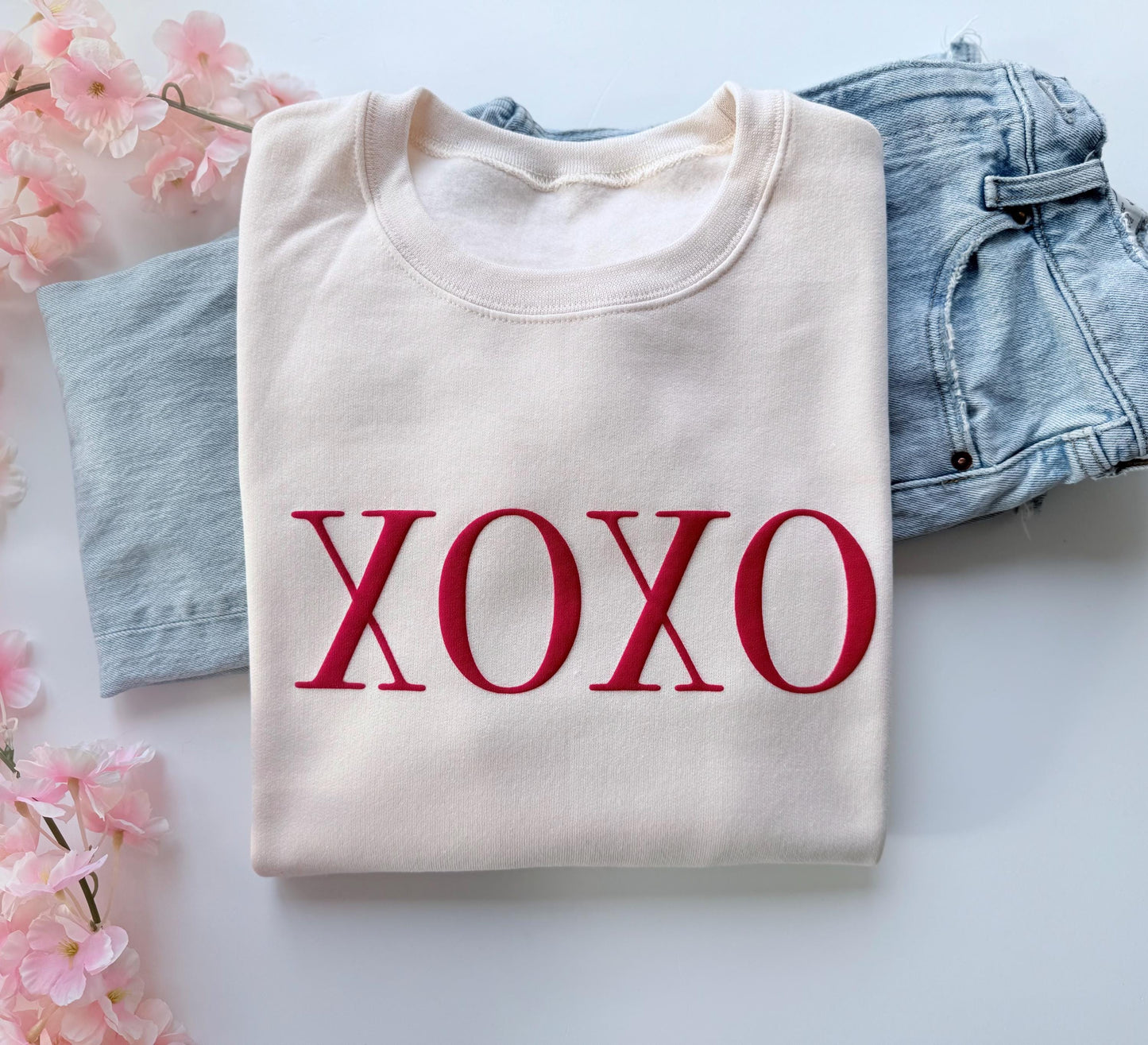 Women's Valentine's Day Sweatshirt, Embossed XOXO Sweater, Valentine's Sweater, Valentine's Day Shirt, Galentine's Day, Valentine's Outfit